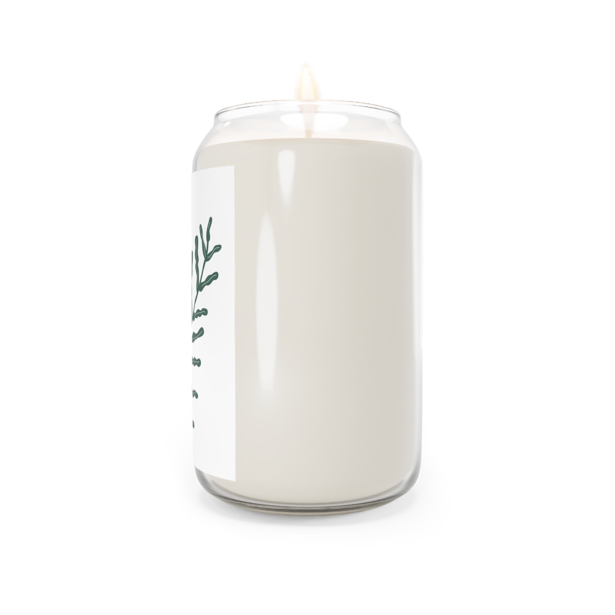 Organic Lifestyle Soy Candle — 13.75 oz Scented Jar with Botanical Leaf Design