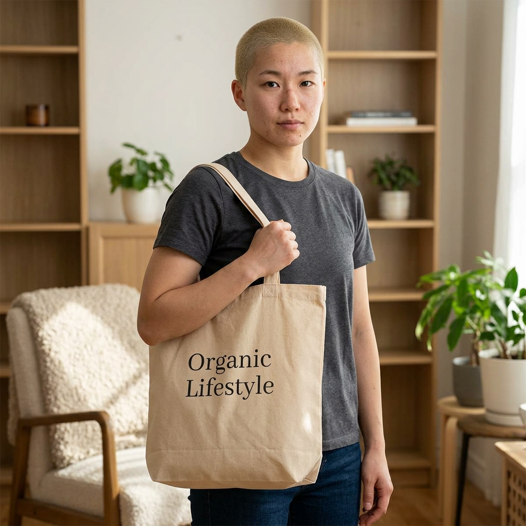 Organic Lifestyle Canvas Tote Bag — Eco Cotton Grocery & Market Tote