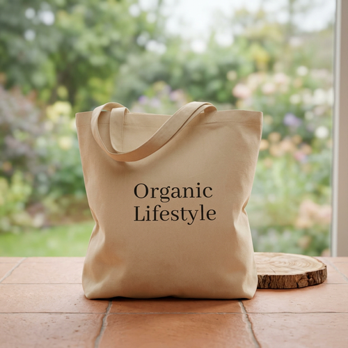 Organic Lifestyle Canvas Tote Bag — Eco Cotton Grocery & Market Tote