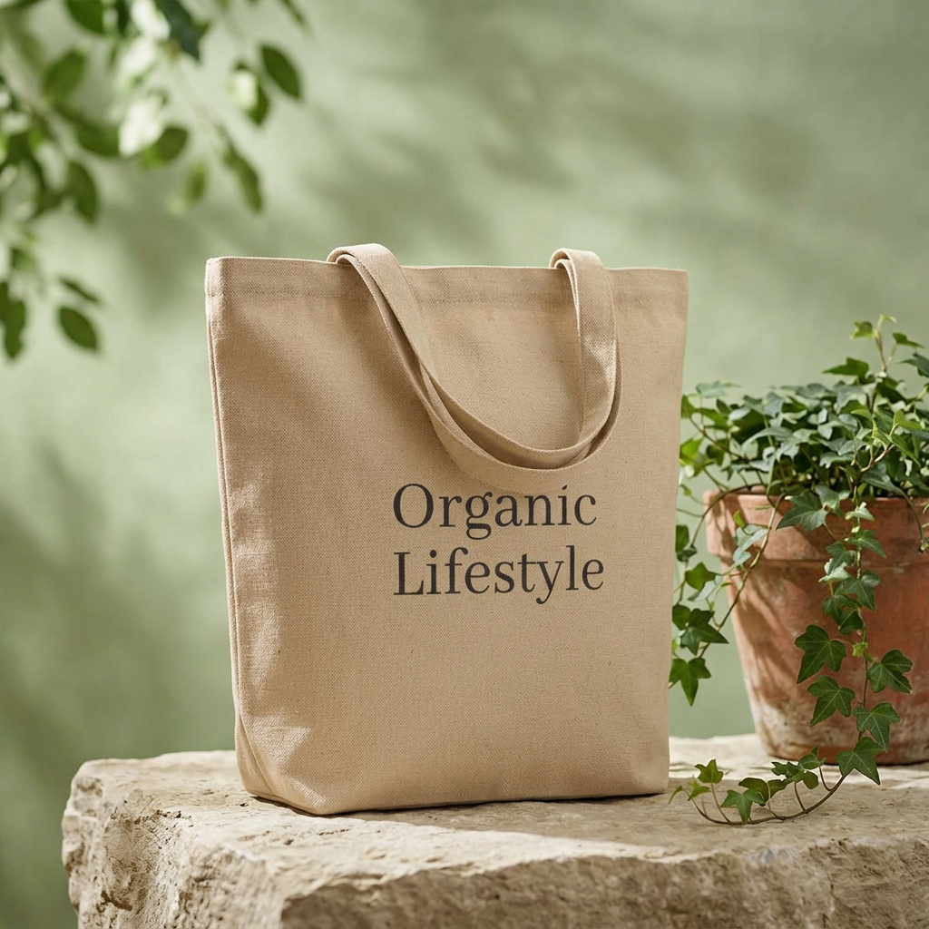 Organic Lifestyle Canvas Tote Bag — Eco Cotton Grocery & Market Tote