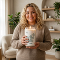 Organic Lifestyle Soy Candle — 13.75 oz Scented Jar with Botanical Leaf Design
