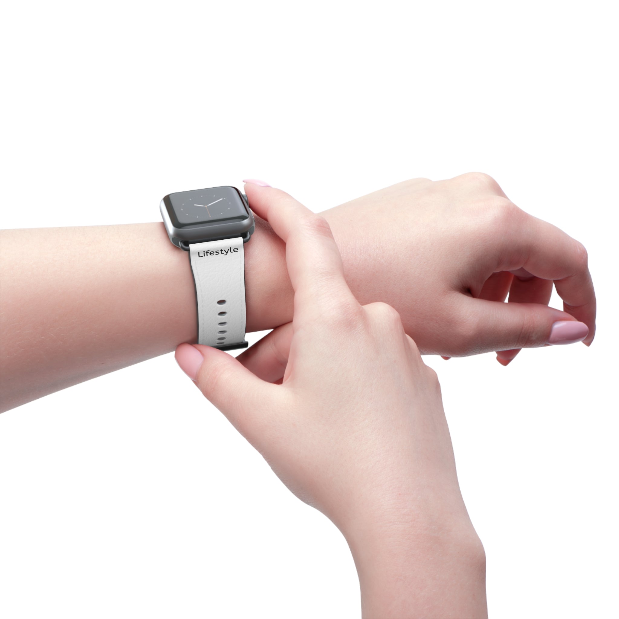 White Leather Watch Band – Minimal Apple Watch Strap